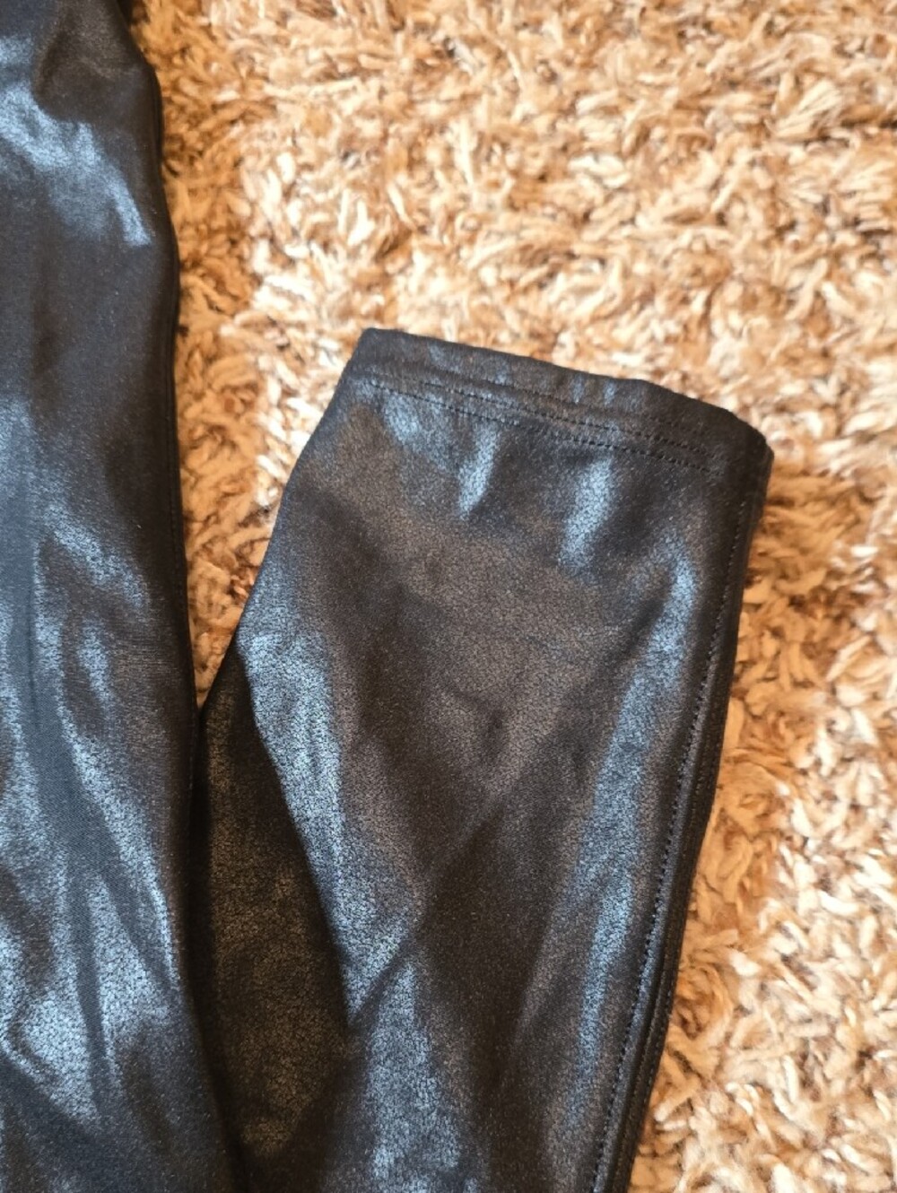 SPANX Black Faux-Leather High-Waist PowerLeggings - Picture 6 of 11
